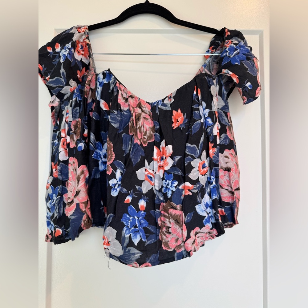 Elegant Floral Off-Shoulder Blouse
